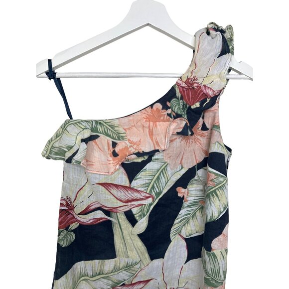 Ann Taylor Petites XXSP One Shoulder Floral Top Blouse Summer Casual - Picture 3 of 12